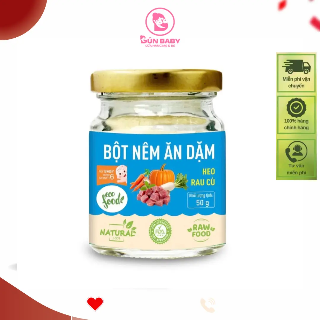 Bột nêm gia vị ăn dặm ECOFOOD hạt nêm giúp bé ăn ngon miệng cho bé từ 6 tháng 50g