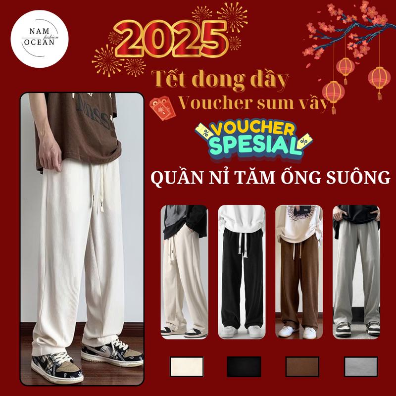 Quần Dài Nam Nữ Ống Suông Form Rộng Unisex Local Brand Menswear Thun Ong Đen Cạp Cao Dây Rút Pants Nam Ocean M68