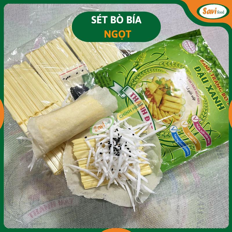 Set bò bía ngọt tuổi thơ không kèm dừa tươi SaviFood - Bánh tráng bò bía ăn vặt giá rẻ