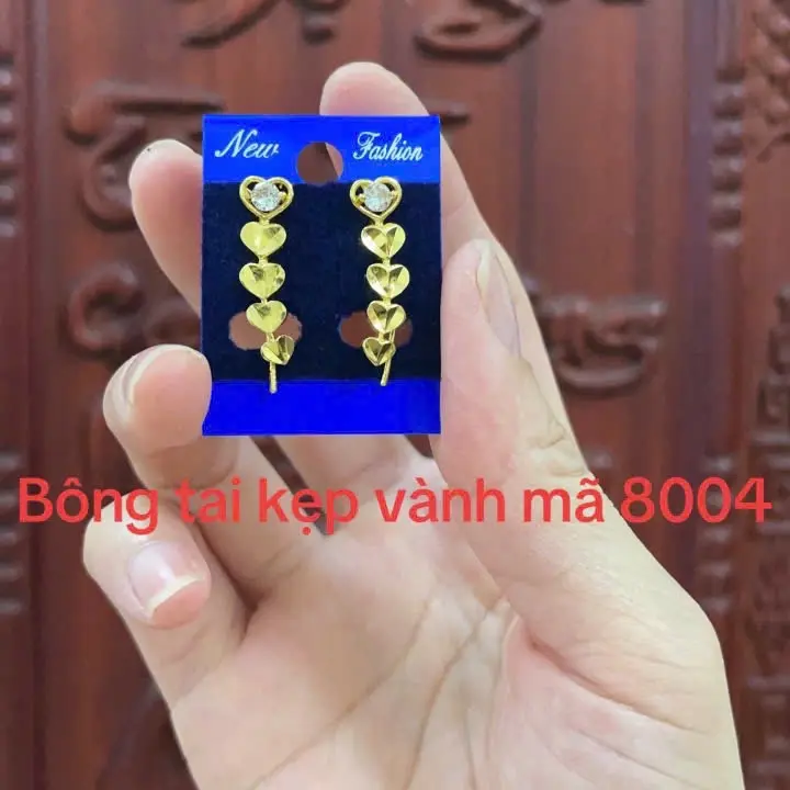 Bông tai kẹp vành hàng mạ vàng 18kara