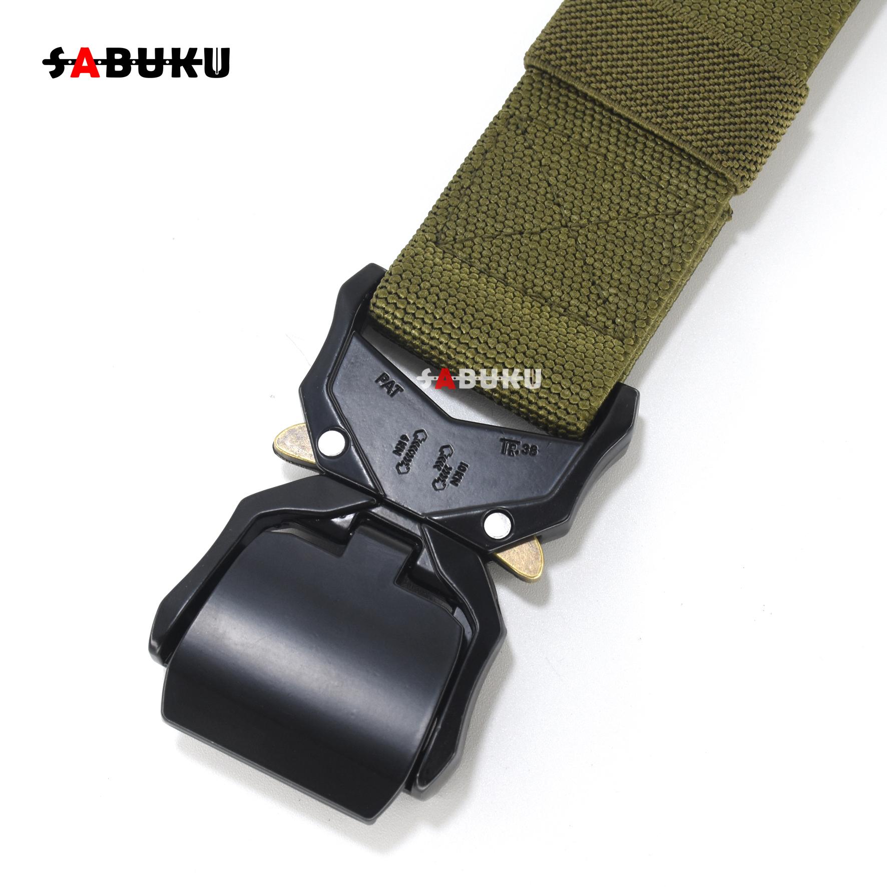 Ikat Pinggang Pria Nylon Canvas Sabuk Tactical Gesper Quickly Unlock Militer Fas Simple Model Kekinian -282 Besi