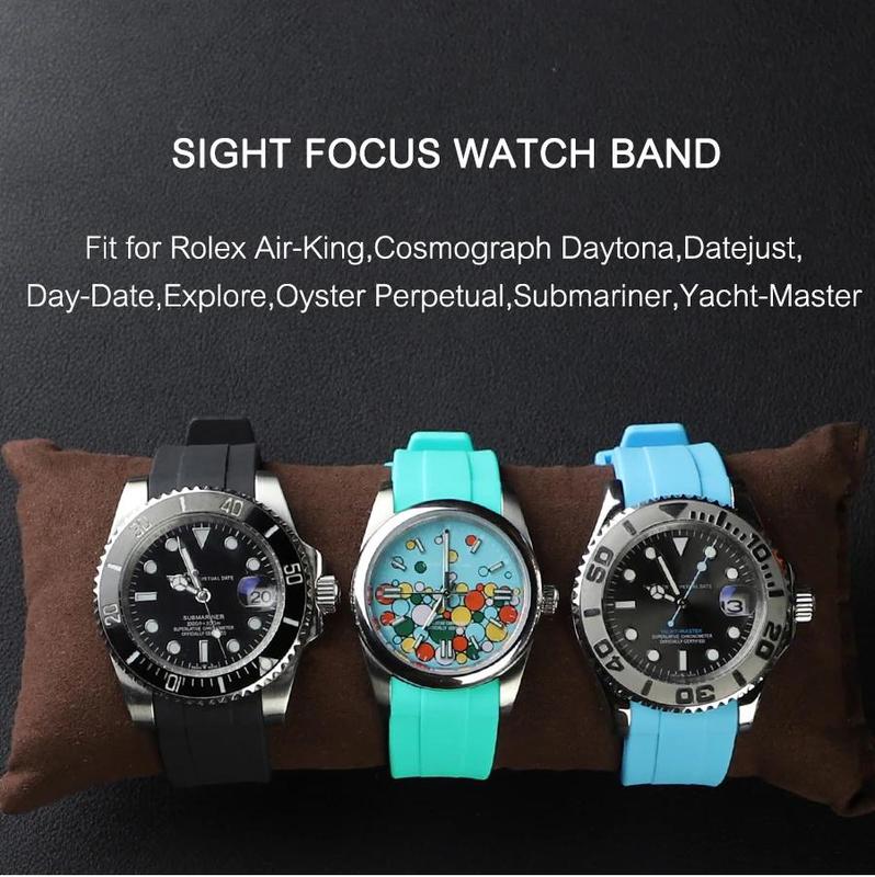 Product Introduction of Tali Jam Tangan Getah Hujung Melengkung, 20mm, untuk Rolex Yacht Master Submariner Oyster Perpetual Daytona GMT Datejust Day Date Watch Band 19