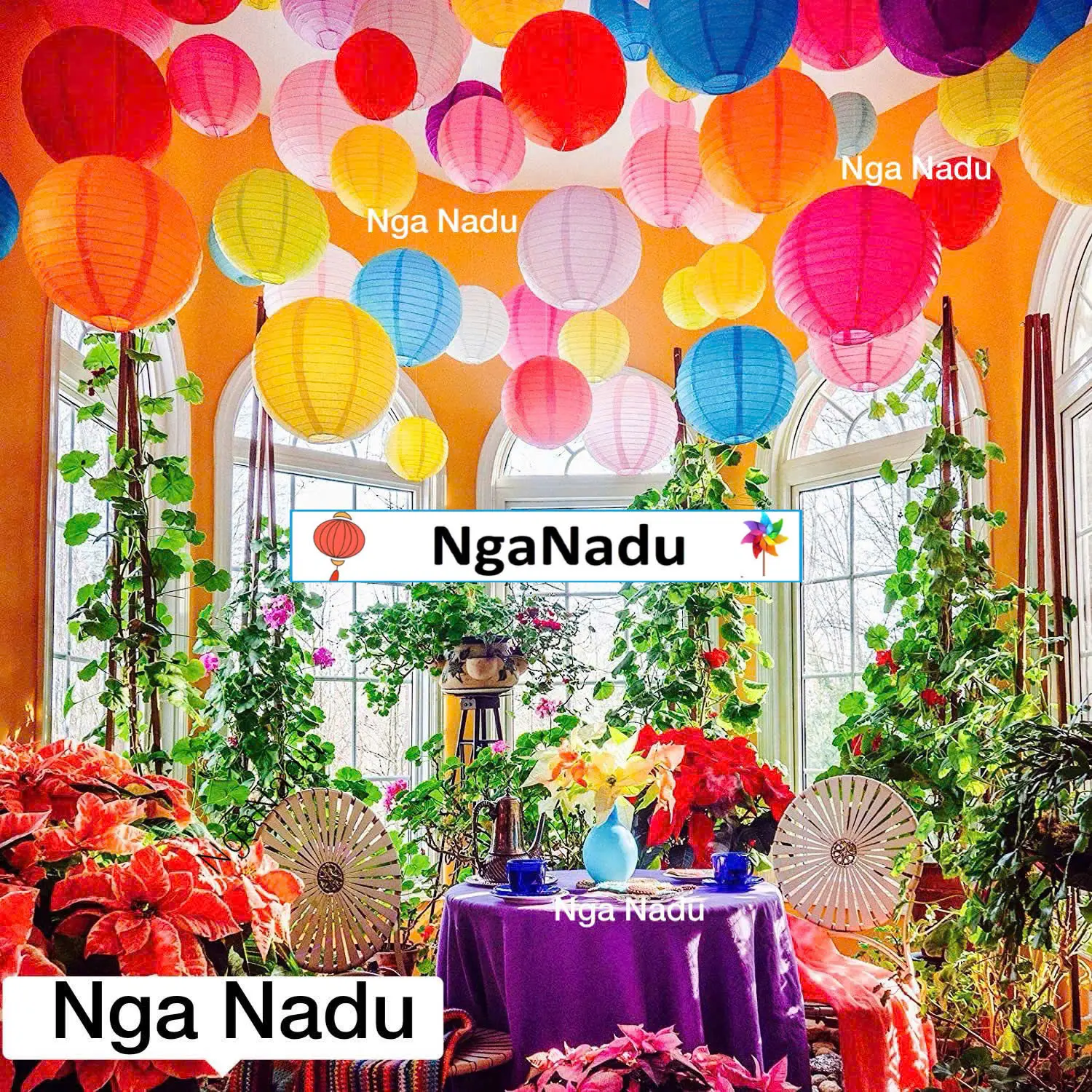 Đèn lồng Giấy lụa tròn nhiều màu sắc trang trí Tết Lễ hội, nhà cửa,Đám cưới, văn phòng, siêu thị, lớp học mầm non,quán cà phê, trà sữa  điện máy, trung tâm thương mại, vẽ mỹ thuật le hoi den long năm mới - đen lồng
