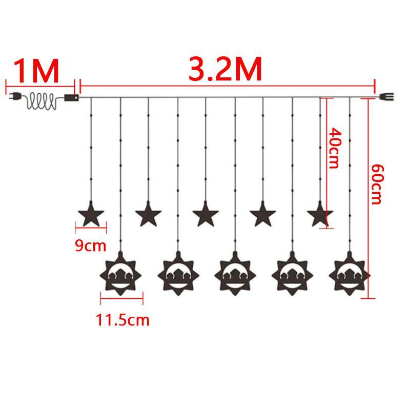 Product Introduction of 4.2M Sun Moon Fairy Light Ramadan Curtain Light Hari Raya Lighting Decoration Lamp Christmas Lampu for Muslim Eid Lampu Ramadan Lampu Decor 38