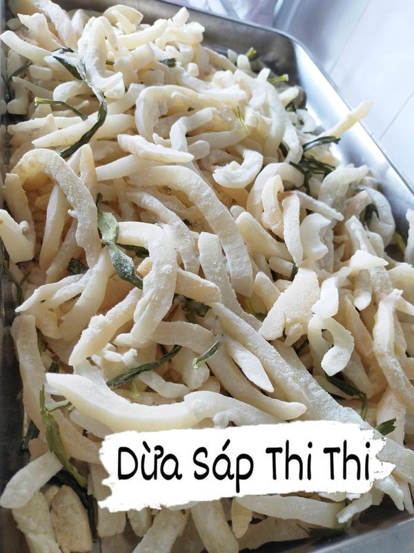 250gr Mứt Dừa Sáp Loại 1 Vị Lá Dứa Snack Thức Ăn 4