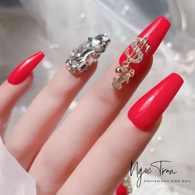 Charm Tết 2025 Cao Cấp Đính Móng | Mèo Chiêu Tài & Tiền Vàng 3