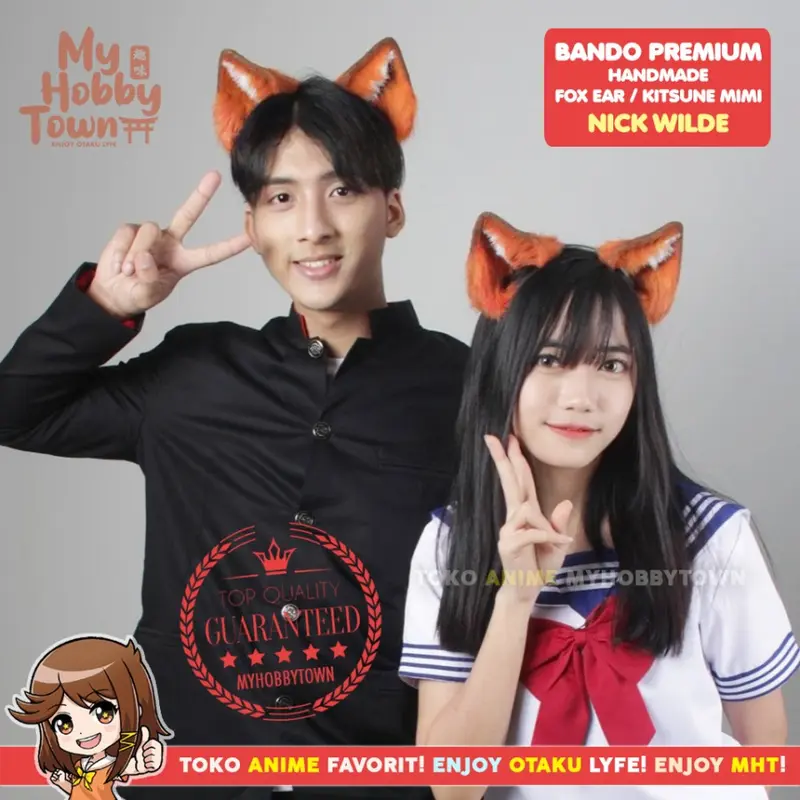 Bando Kuping Kucing Anjing Rubah Rakun Neko Mimi Fox Dog Raccoon Hairband Premium Furry Cosplay Raphtalia 4