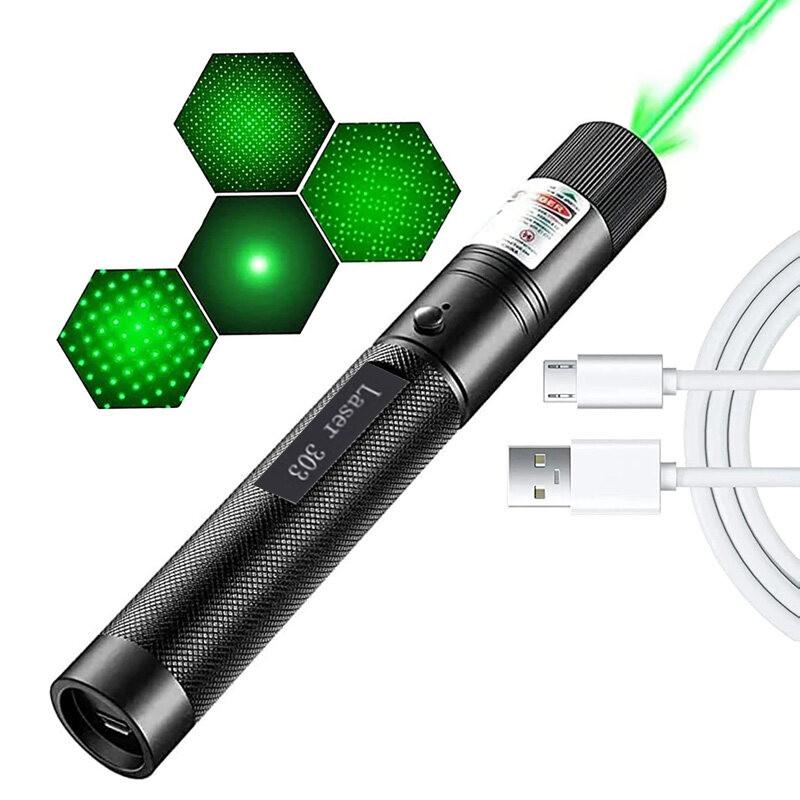 【COD】USB Tactical Green Laser Pointer High Power Pen Laser Flashlight ...