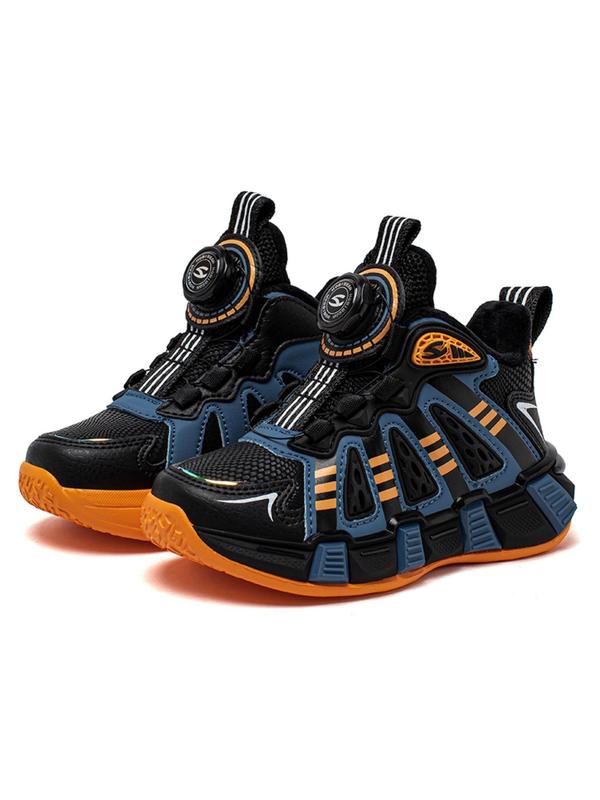 Boy's Basketball Shoes, Outdoor Lightweight Button Shoes, Warm Sports Running Shoes for All Seasons 4