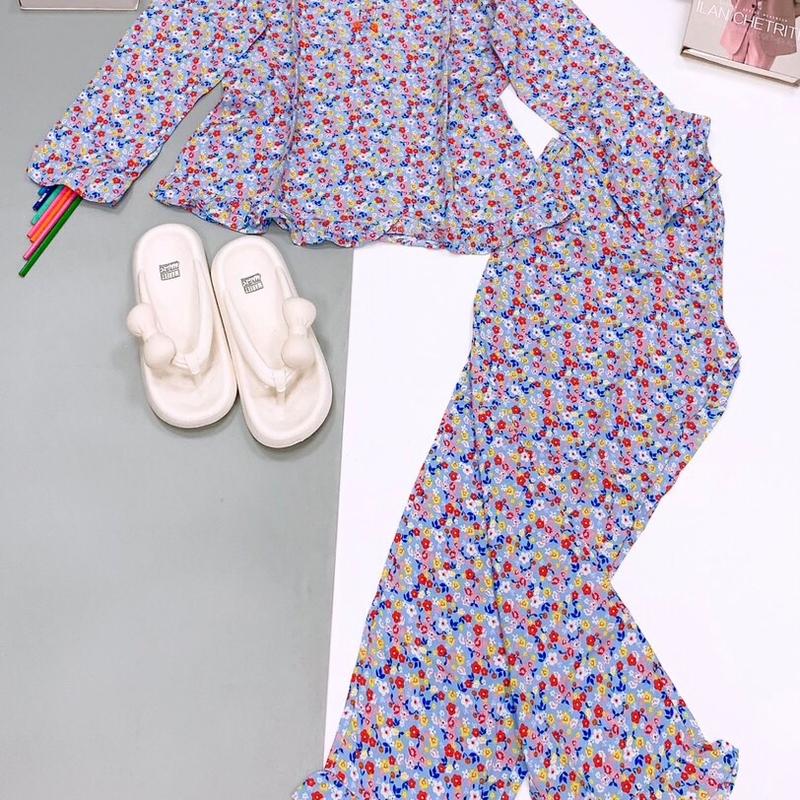 Bộ tole quần dài tay dài cổ trụ 6 nút 5
