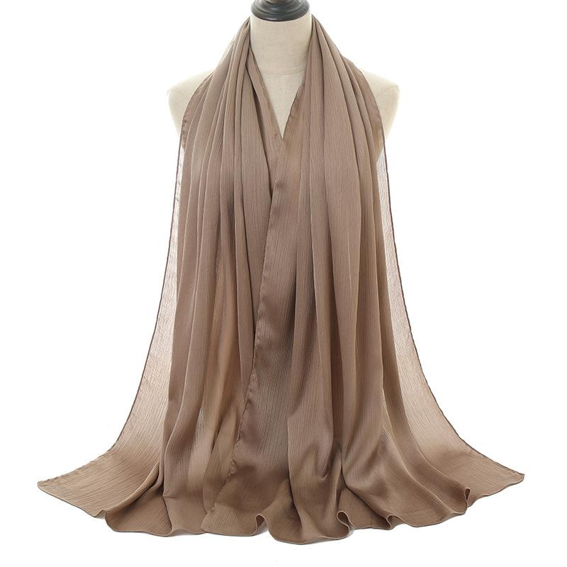 Natural folding scarf with satin fine wrinkles, ethnic turban 7