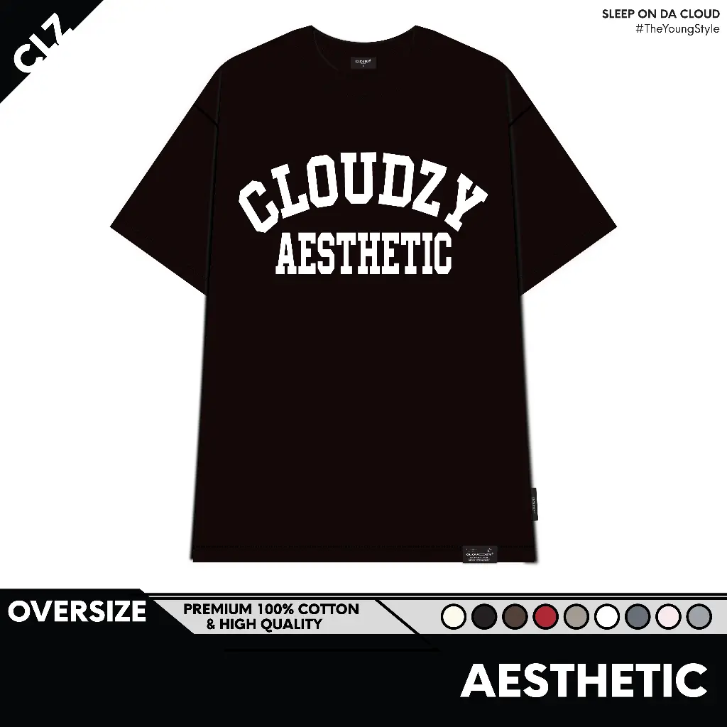 Áo thun basic nam nữ unisex tay lỡ phông cotton local brand form rộng cổ tròn kiểu dáng oversize đen CLOUDZY AESTHETIC 240GMS Sản phẩm