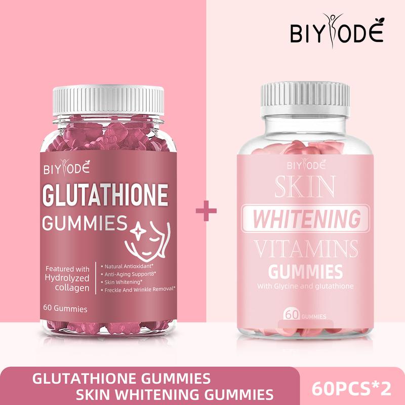 [24 giờ] Kẹo dẻo BIYODE glutathione giúp sáng da, mờ vết thâm, loại bỏ mụn và cấp nước, làm mềm da, sạch mụn, cải thiện tóc, móng tay, bổ sung vitamin ngủ, 60 loại kẹo dẻo vitamin làm đẹp kẹo collagen daglutathione nm n dưỡng  trắng
