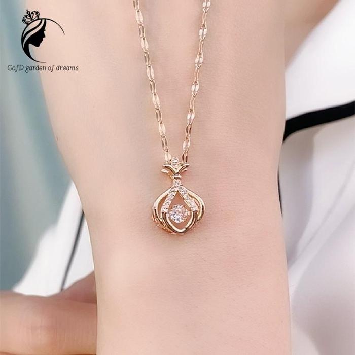 Gambar Dilapisi emas 18 karat Kalung Liontin Baja Titanium Wanita, tahan warna, desain elegan, perhiasan dari Garden of DreamsS5 Kota Administrasi Jakarta Barat Tokopedia