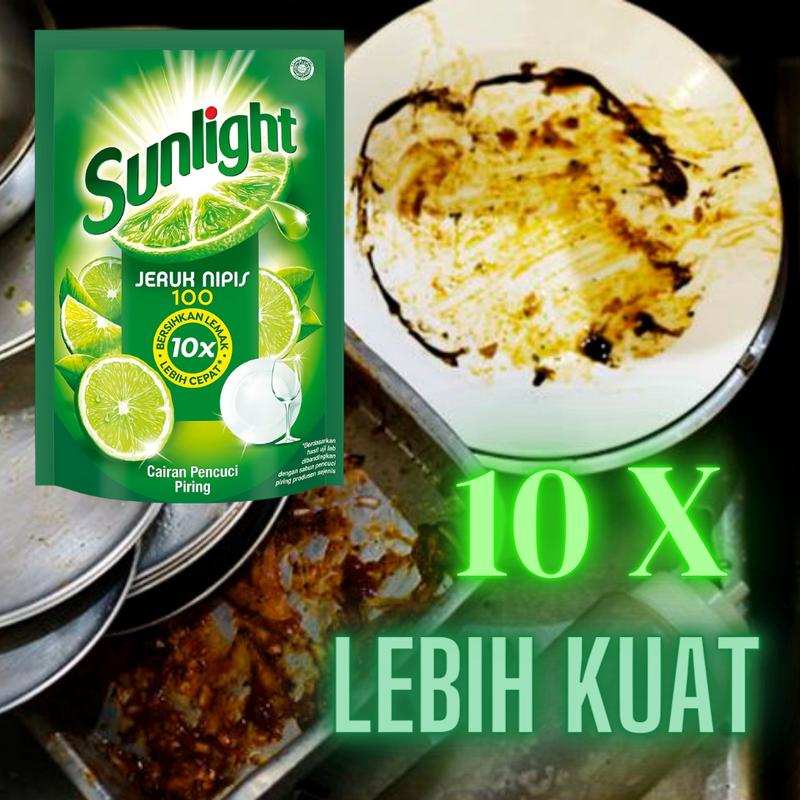 Sunlight Sabun Cuci Piring Jeruk Nipis Refill 650 ml 0