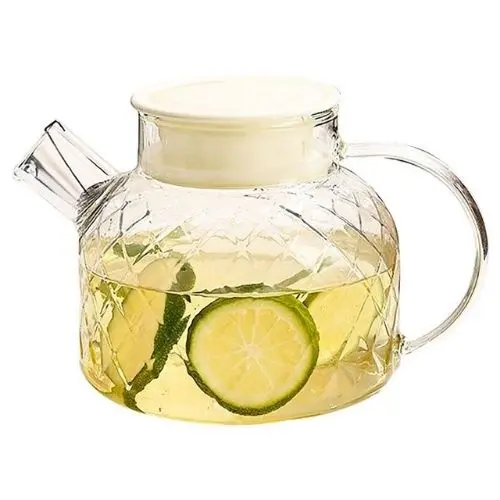 Bộ ấm chén pha trà thuỷ tinh chịu nhiệt cao cấp 6 cốc kèm khay có lọc tiện dụng 3