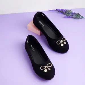 Sepatu Flatshoes Wanita - Galata by Blackpanda VIKA SERIES BP2.138 - Hitam Karet flat