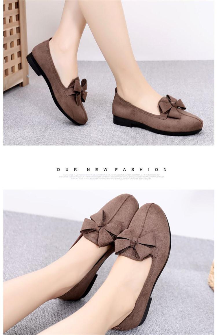 Product Introduction of Spring Old Beijing Cloth Shoes Women's Shoes Black Work Shoes Bow Flat Gommino Women's Shoes Breathable Mom Shoes 14