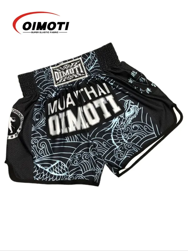 Men's Letter Print Split Hem Sports Shorts, Breathable Quick Drying Elastic Waist Boxing Shorts, Men's Sportswear for Gym Workout Running 4