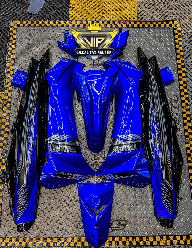 Dàn áo xe Sirius 50/110cc màu Xanh GP Nhựa ABS cao cấp Tặng Tem PVC 3 lớp. - ( Note: Ae cần mẫu theo yêu cầu vui lòng nhắn tin cho shop )