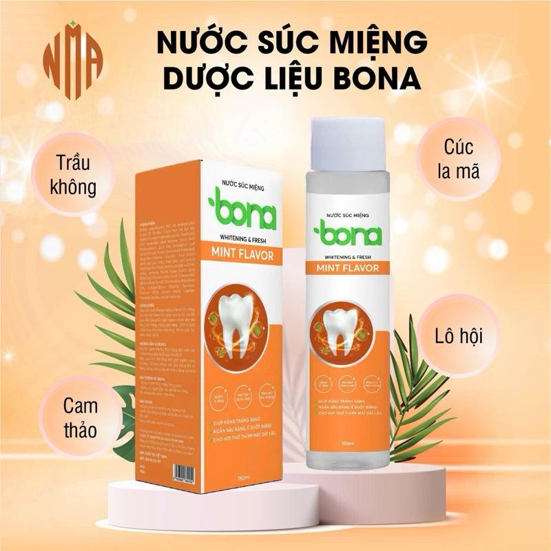 [Không Cồn - 150ml ]Thảo Dược Vệ Sinh Răng Miệng BONA 2