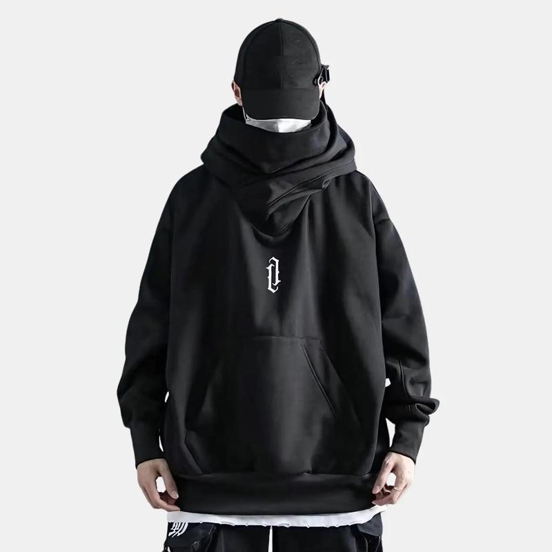 Áo hoodie ninja - hoodie cổ cao phong cách đường phố - áo hoodie xám chất liệu nỉ lót lông dày dặn Có Túi Tay Dài Dài Tay Menswear Nam Nhung Kate hoodie ninja áo  cổ rùa