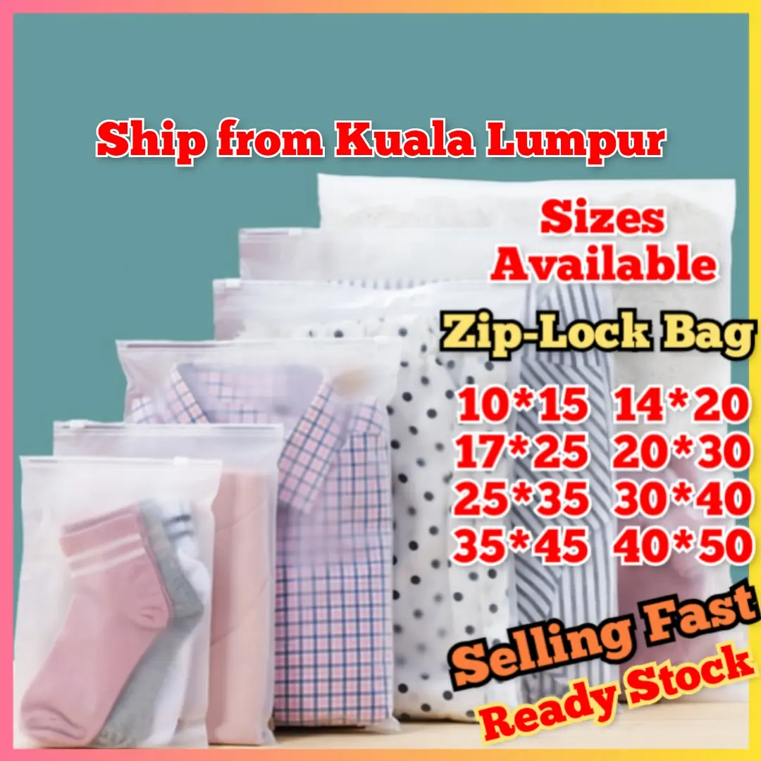 Ziplock Bag Zipper Lock Plastic Bag Double Matte READY STOCK Storage Bag Zipper Travel Cloth Plastik Extra Thick Bag