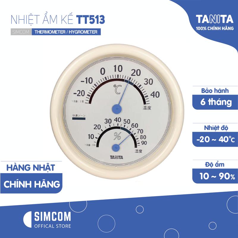 Nhiệt ẩm kế cơ học Tanika TT513 treo tường, để bàn. Đồng hồ đo nhiệt độ, độ ẩm nhà xưởng, kho hàng, phòng em bé, hàng chính hãng, Thương hiệu Nhật Bản