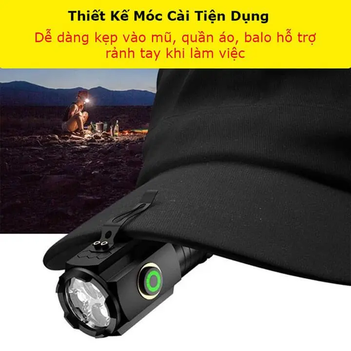 Đèn pin mini siêu nhỏ gọn, siêu sáng X-Balog 350X cường độ sáng 2000 lumen, cổng sạc Type C 5