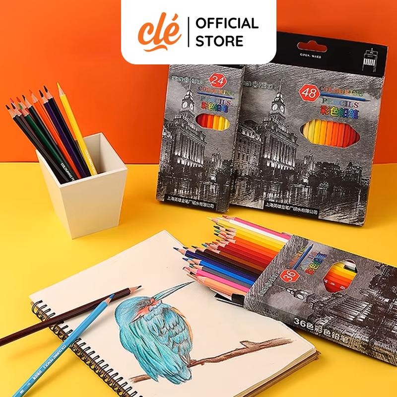 Hộp Bút Chì Màu Gốc Dầu Cao Cấp 12 24 36 48 Màu Sắc Khác Nhau - Chất Lượng Cao Dành Cho Học Sinh Sinh Viên - Hoạ Cụ chì màu