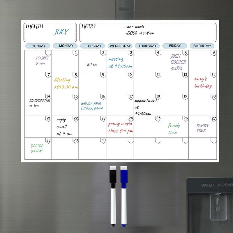 Product Introduction of Magnetic Monthly Calendar, 1 Count Monthly Planner with 2 Dry Erase Markers, Monthly Calendar for Refrigerator 9