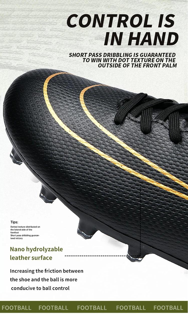 Product Introduction of Professional Men Football Shoes TF/FG Professional Boy Football Field Boots Society Cleats Soccer Shoes Fast Non Slip Sneaker 6