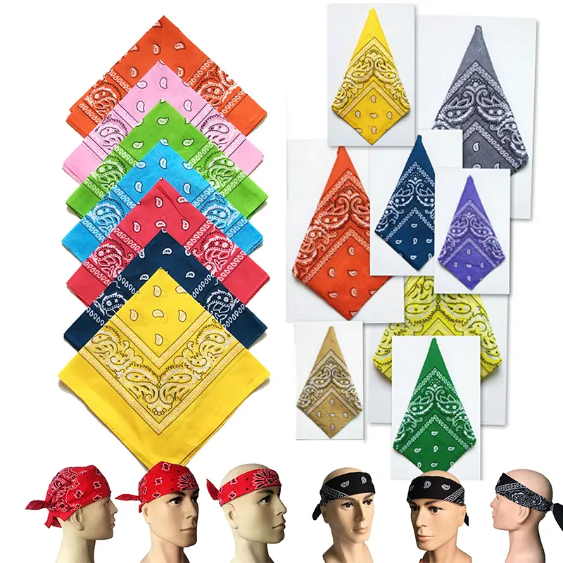 Khăn Trùm Đầu, Thời Trang, 100% Cotton, Unisex, Phong Cách Hip Hop, Khăn Quàng Tam Giác Cổ, In Phong Cách Rock, Quấn Cổ Tay, Thích Hợp Cho Mùa Hè Ngầu 1