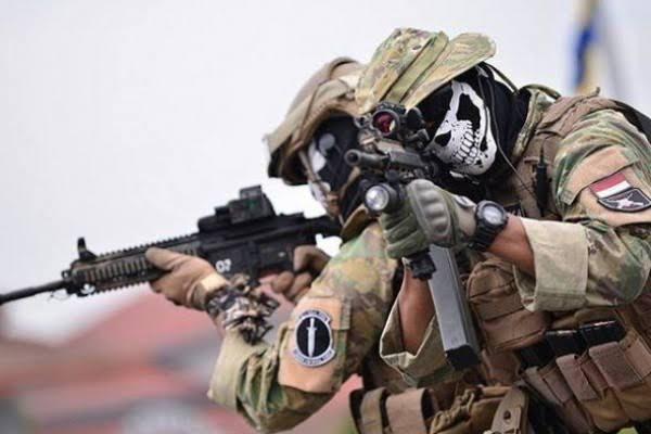 Masker Bandana Half Face Motif Skull Tengkorak / Kopaska, Kopassus Topeng Army Aksesori