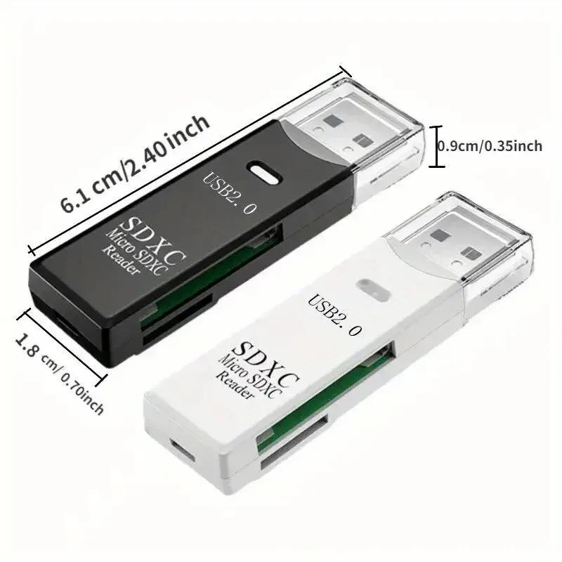 2 in 1 USB 3.0/2.0 Micro SD Card Reader, 1 Count High Speed Multifunctional Data Transfer Card Reader, Compatible with SD Memory Card, TF Card, Phone & Computer 1