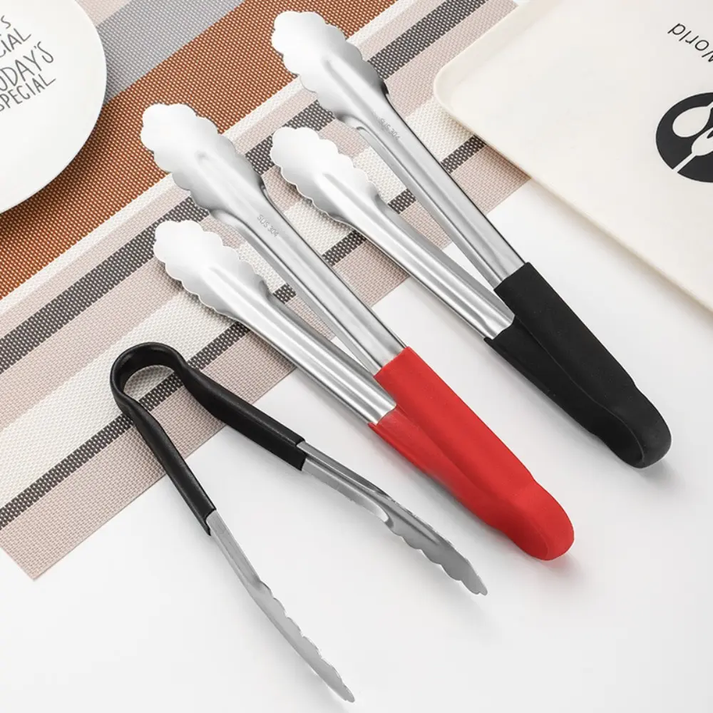 New Stainless Steel Barbecue Clip Non-slip Thickened Kitchen Food Tongs Multifunction Anti-heat Grill Tongs Kitchen Gadgets Accessories