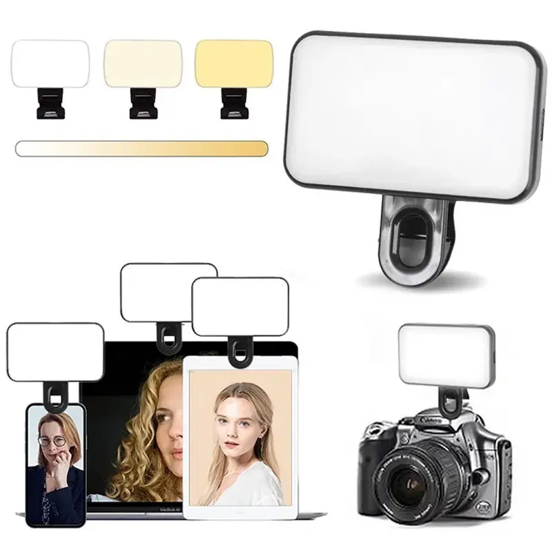 Đèn LED Selfie Mini 3 Chế Độ Dạng Kẹp Có Thể Điều Chỉnh Bảo Vệ Mắt Cho Điện Thoại Thông Minh / Laptop / Camera 4
