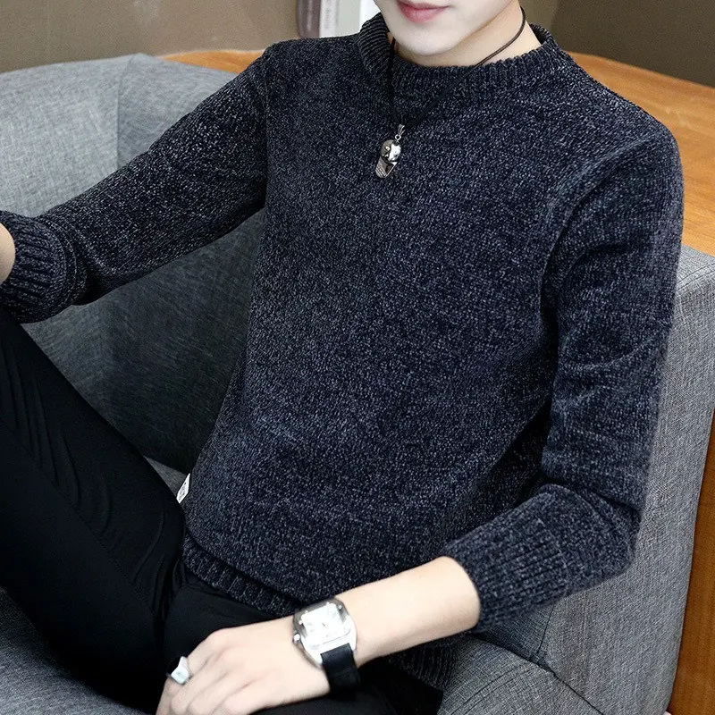 Áo len nhung nam dài tay cổ tròn cao cấp có 4 màu lựa chọn Cổ tròn Menswear Shirt 1