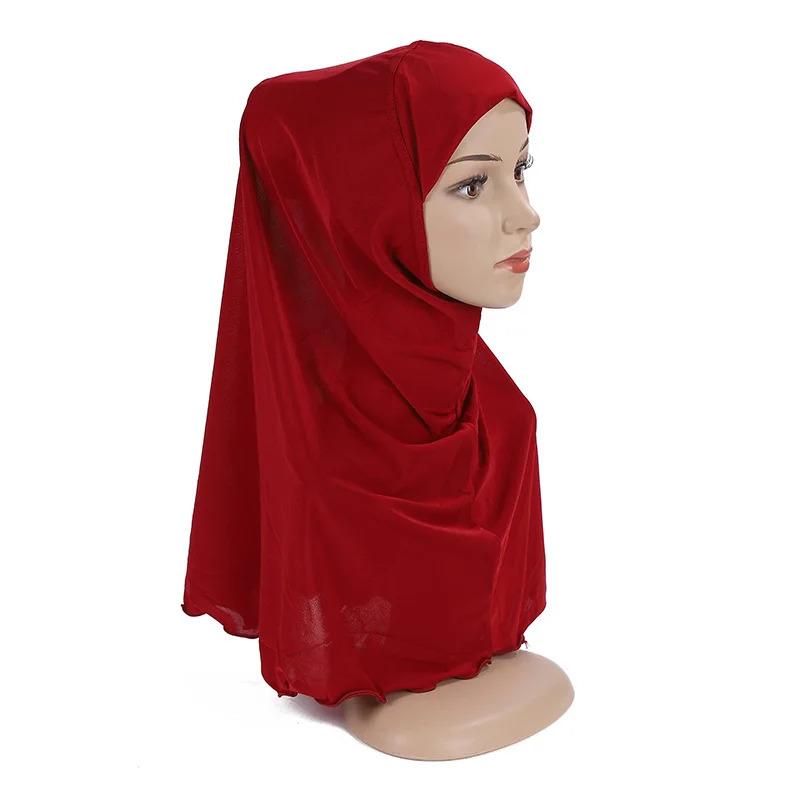 Product Introduction of Ramadan Headscarf Children's Scarf Girl 7 to 12 Years Old Muslim Islamic Shawl Soft Stretch Headscarf Malaysian Girl Children's Headscarf 14