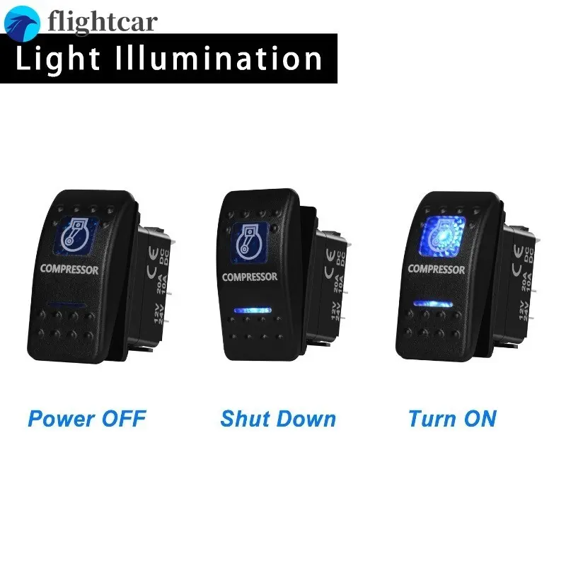Công Tắc Rocker Chuyển Đổi, trạng thái bật, tắt và tắt, Phụ Kiện Led Xanh DPDT, Thích Hợp Cho Ô Tô, Thuyền, NARVA, Carling, ARB 1
