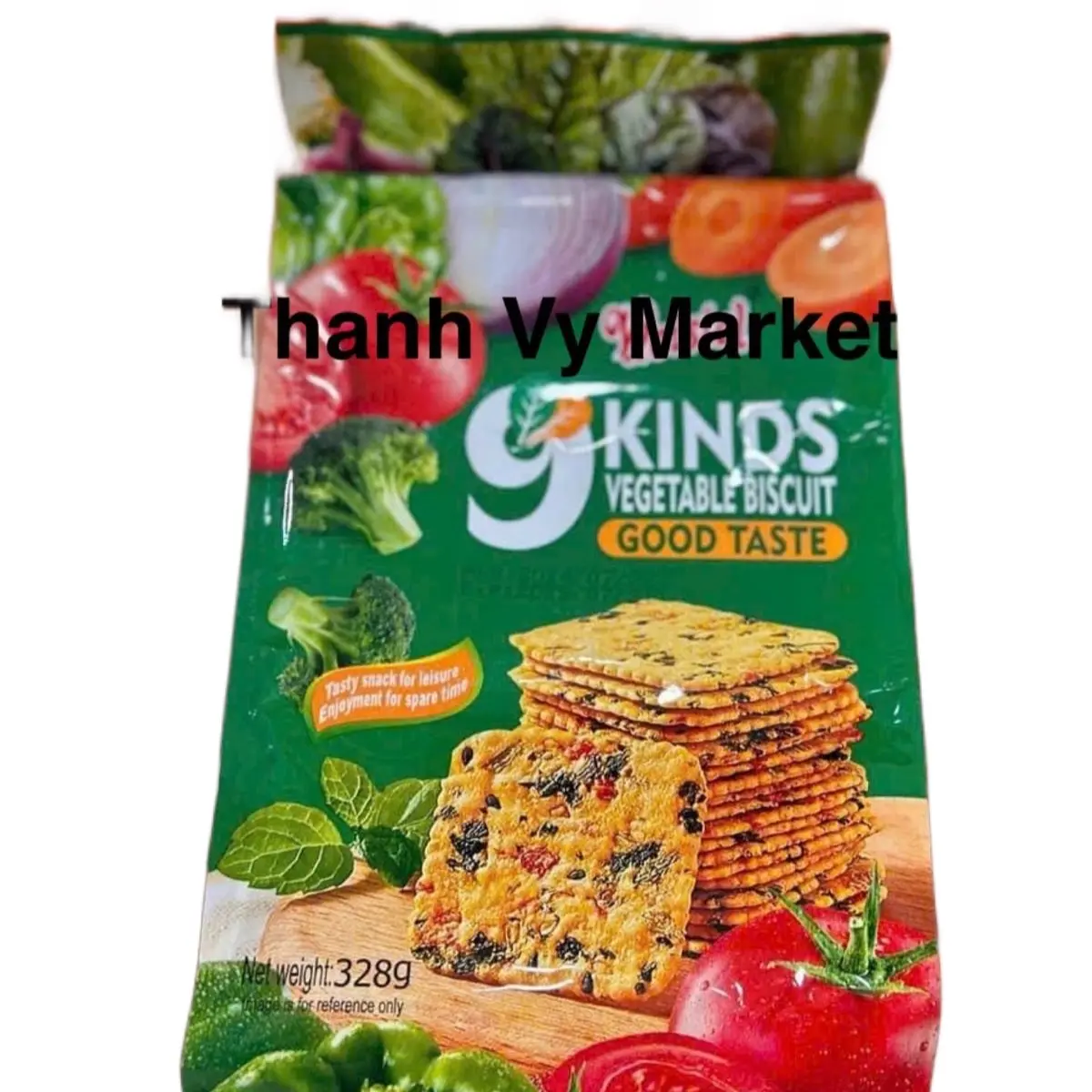 [ COMBO 3 Gói] Bánh Quy Ăn Kiêng 9 Loại Rau Củ 3 Gói *328 gram rất ngon dành cho người ăn kiêng,ăn chay,người giảm cân Ăn Vặt Food Thức Ăn Snack