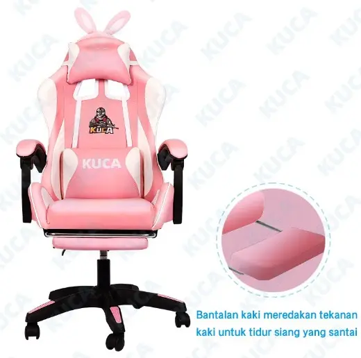 Kursi Gaming KUCA Gaming Chair Murah Kursi Gaming Kursi Ergonomis - Biru dan putih, pure blcak,pink version,doraemon version 2