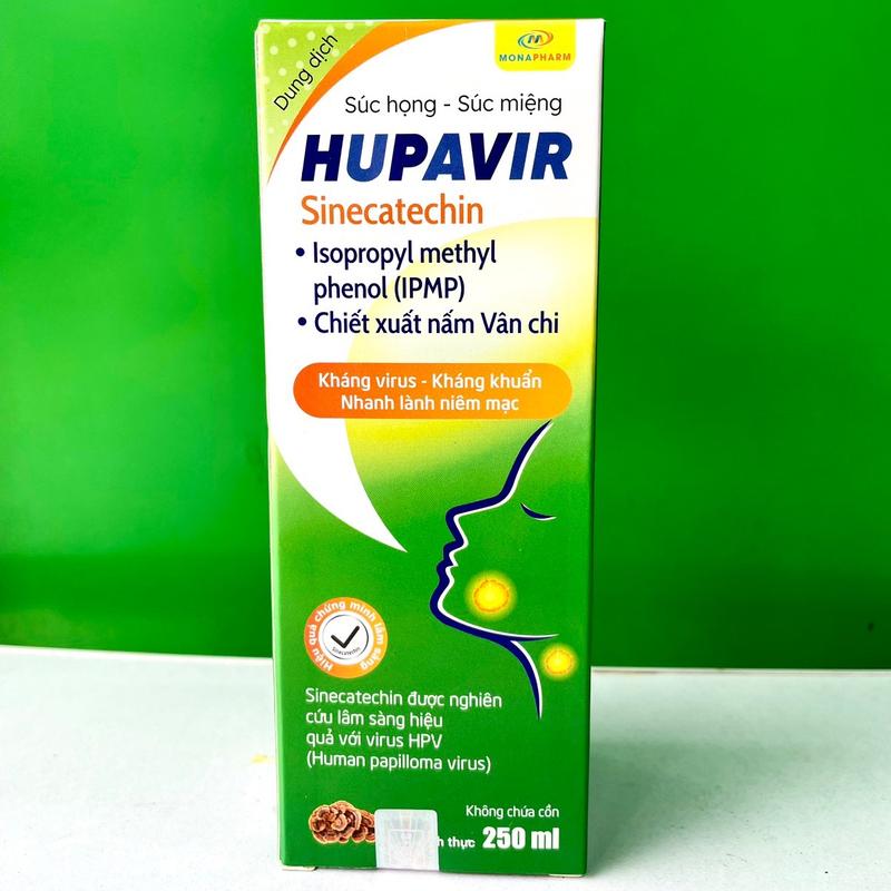 -Nước súc miệng súc họng Hupavir Sinecatechin 250ml ,chiết suất nấm vân chi trà xanh lá neem kháng khuẩn ,kháng virus nhanh lành niêm mạc hỗ trợ viêm nhiễm miệng họng ,lymphô ,ngăn ngừa và phòng sùi mào gà hơi thở thơm mát . Women Trắng Răng