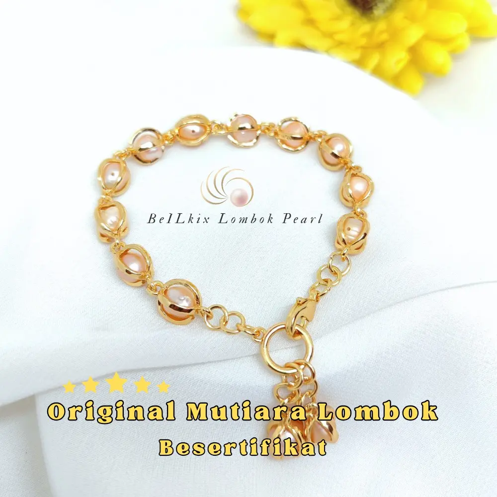 Gelang Wanita Lentera Paloma Mutiara Air Tawar Lombok Original Asli Besertifikat Sukses Harian Ulang tahun Keterlibatan Pernikahan Perempuan