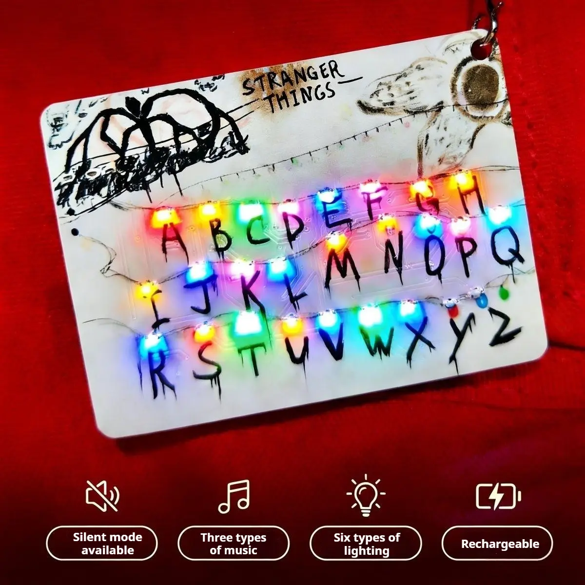 【Upgrad2.0】Stranger Things Light Up Keychain Creative Card Pendant ...