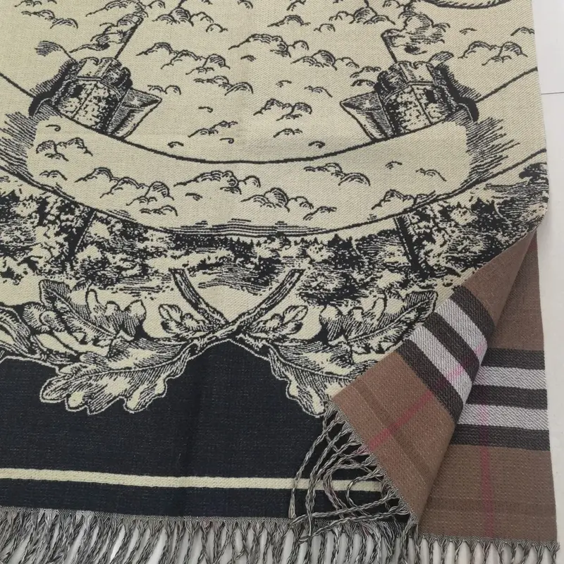 Khăn Quàng quàng cổ cashmere nhân tạo hai mặt, họa tiết kẻ sọc ngựa, dành cho phụ nữ, thời trang mới cho mùa đông, tua rua, khăn quàng choàng bên ngoài ấm áp, thương hiệu nổi tiếng Hoa Women 7