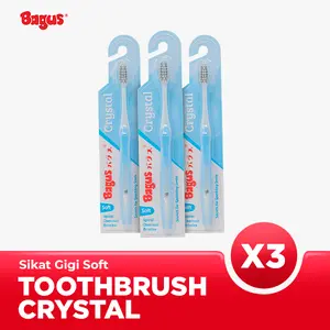 [Triple Pack] Bagus Toothbrush Crystal Sikat Gigi Halus Lembut
