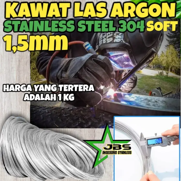 Kawat Las Argon stainless 304 Soft ( 1kg) - DIAMETER 1,5MM 4