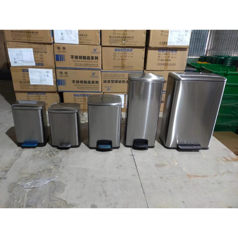 THÙNG RÁC ĐẠP CHÂN INOX HÌNH VUÔNG 9L-12L-20L-30L CÓ GIẢM ÂM (TRỢ LỰC) Đựng Rác