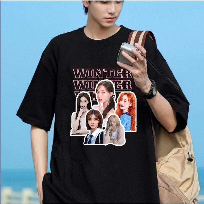 Áo thun in hình idol kpop WINTER AESPA xu hướng, áo thun in hình theo sở thích dành cho cả nam và nữ, các fan đu idol, concert, chất cotton thoáng mát, thấm hút Cổ Tròn Unisex Menswear áo  aespa 2